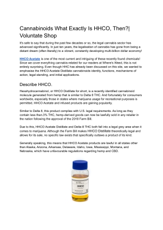 Cannabinoids What Exactly Is HHCO, Then__ Voluntate Shop