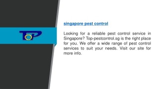 Singapore Pest Control  Top-pestcontrol.sg