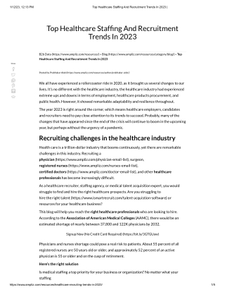 Top Healthcare Staffing And Recruitment Trends In 2023 _