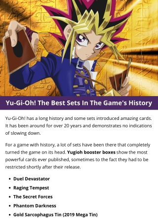 Yu-Gi-Oh! The Best Sets In The Game's History