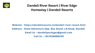 Dandeli River Resort | River Edge Homestay | Dandeli Resorts