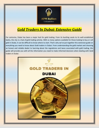 Gold Traders In Dubai Extensive Guide