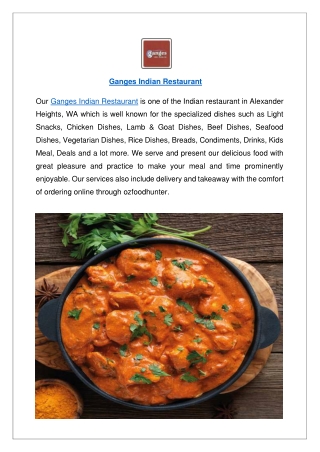 Up to 10% offer - Ganges Indian Restaurant Menu