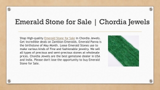 Emerald Stone for Sale