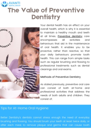 The Value of Preventive Dentistry