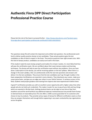Finra DPP Direct Participation Professional