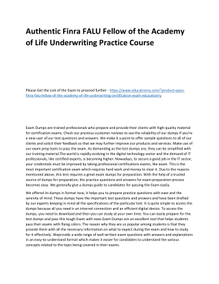 Finra FALU Fellow of the Academy of Life Underwriting