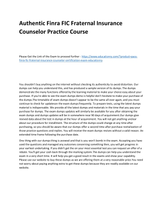 Finra FIC Fraternal Insurance Counselor