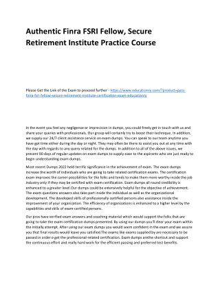 Finra FSRI Fellow, Secure Retirement Institute
