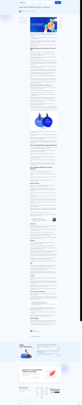 WriterZen - What Is Keyword Relevance and Why Is It Important?