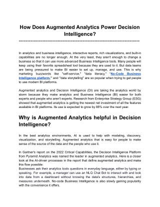 How Does Augmented Analytics Power Decision Intelligence_