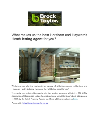 List of Estate Agents in Horsham and Haywards Heath - Brock Taylor