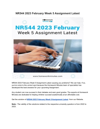 NR544 2023 February Week 5 Assignment Latest