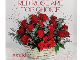 Red Rose Basket