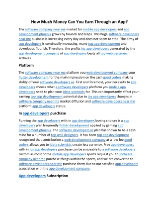 How Much Money Can You Earn Through an App