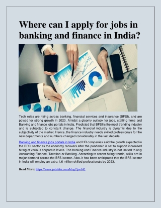 Where can I apply for jobs in banking and finance in India?