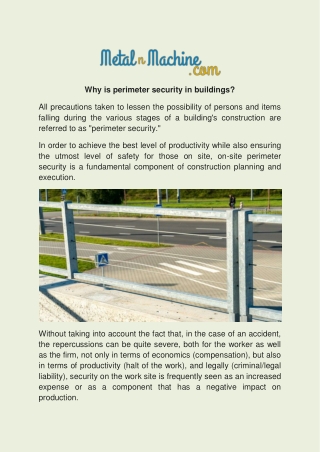 Why is Perimeter Security in buildings?