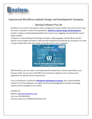 WordPress website Design and Development