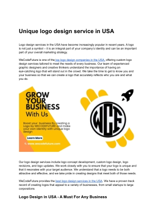 _Unique  logo design service in  USA