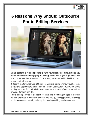 6 Reasons Why Should Outsource Photo Editing Services