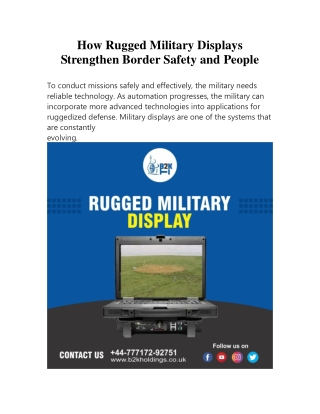 How Rugged Military Displays Strengthen Border Safety and People