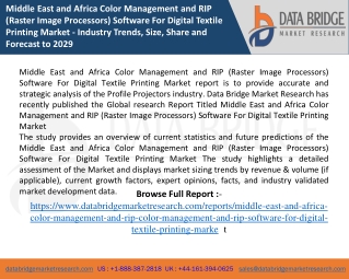 Middle East and Africa Color Management and RIP (Raster Image Processors) Software For Digital Textile Printing Market r