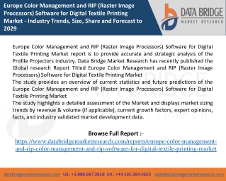 Europe Color Management and RIP (Raster Image Processors) Software for Digital Textile Printing Market report
