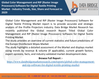Color Management and RIP (Raster Image Processors) Software for Digital Textile Printing Market report