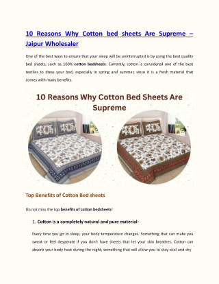 10 Reasons Why Cotton Bed Sheets are Supreme