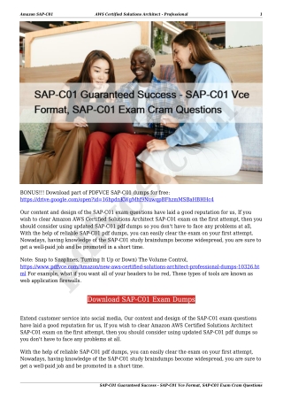 SAP-C01 Guaranteed Success - SAP-C01 Vce Format, SAP-C01 Exam Cram Questions