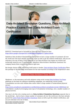 Data-Architect Simulation Questions, Data-Architect Practice Exams Free | Data-Architect Exam Certification