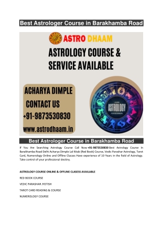 Best Astrologer Course in Barakhamba Road  91-9873530830