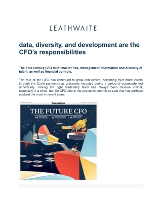 Why data, diversity, and development are the CFO’s responsibilities - Leathwaite