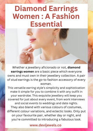 Diamond Earrings Women  A Fashion Essential