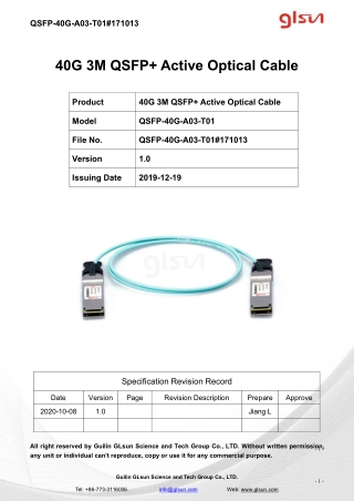 40G 3M QSFP  Active Optical Cable