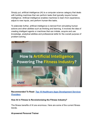 How Is Artificial Intelligence Powering The AI Fitness Industry