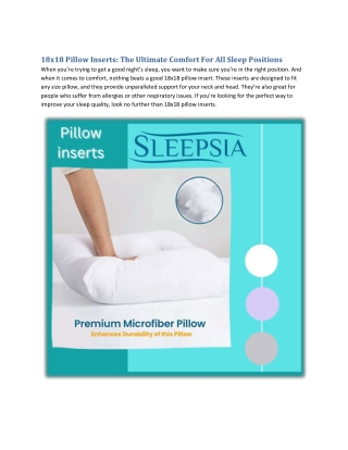 18x18 Pillow Inserts The Ultimate Comfort For All Sleep Positions