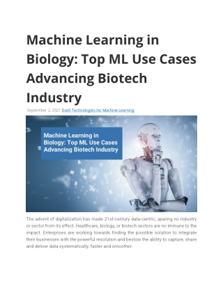 Machine Learning in Biology: Top ML Use Cases Advancing Biotech Industry