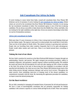 Job Consultants For Africa In India.docx