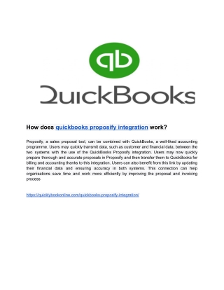 How does quickbooks proposify integration work?