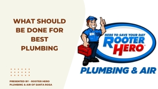 What Should Be Done For Best Plumbing