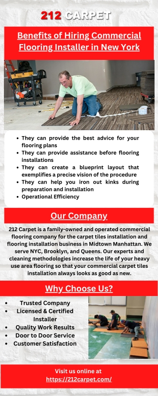 Benefits of Hiring Commercial Flooring Installer in New York