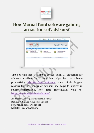 How Mutual fund software gaining attractions of advisors