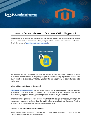 How to Convert Guests to Customers With Magento 2