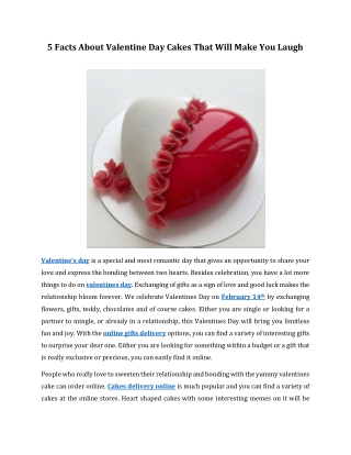 5 Facts About Valentine Day Cakes That Will Make You Laugh