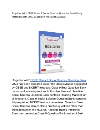 Together With CBSE Class 9 Social Science Question Bank_Study Material Exam 2023 (Based on the latest Syllabus)