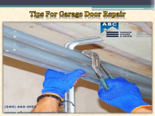 Tips For Garage Door Repair
