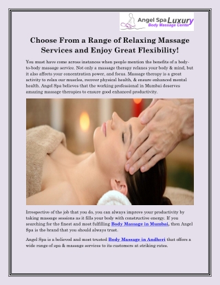 Body Massage in Andheri