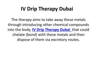 IV Drip Therapy Dubai