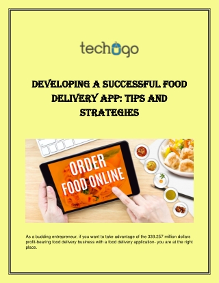 Developing a Successful Food Delivery App: Tips and Strategies